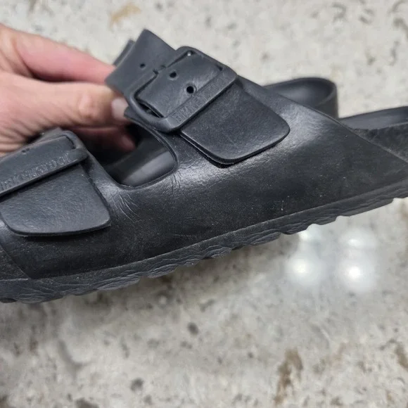 Woman's Birkenstock Arizona Black EVA Slip-on Sandals with Buckle Size 38 - Picture 9 of 12